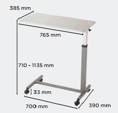dimensions table de lit réglable